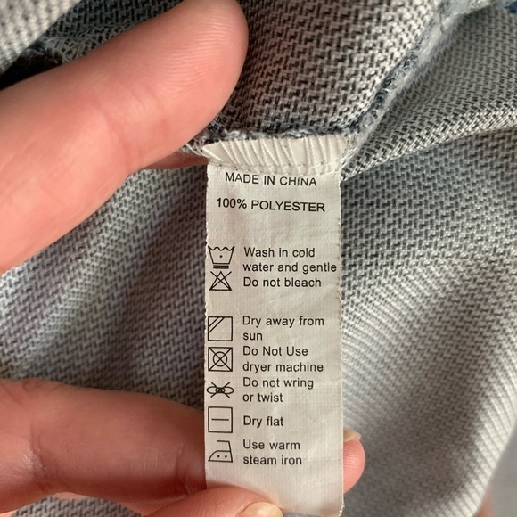 DiMO Paris Blue and Black Dress w/ Faux Fur Peplum - Picture 4 of 4